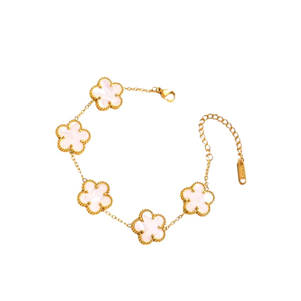 White Clover Bracelet 18K Gold Plated Chain Women's Jewelry NWOT